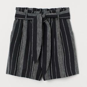 H&M Linen Paper Bag Waist Shorts